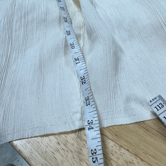 La Ligne NWT Crinkle Maxi Skirt Cream Color Size S Pull-On Waist Side Pockets - Picture 9 of 9